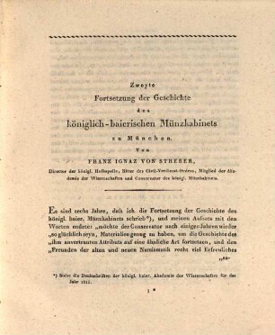 Geschichte des königlichen Münz-Kabinets in München, [3]. Zweyte Fortsetzung der Geschichte des königlich-baierischen Münzkabinets zu München