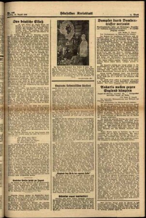 Zweite Ausgabe vom Freitag, den 23. August 1940.