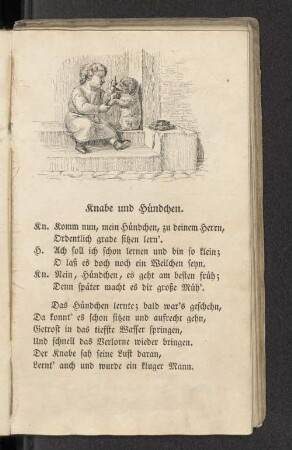 Knabe und Hündchen.