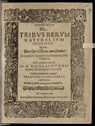 Disp. de tribus rerum naturalium principiis