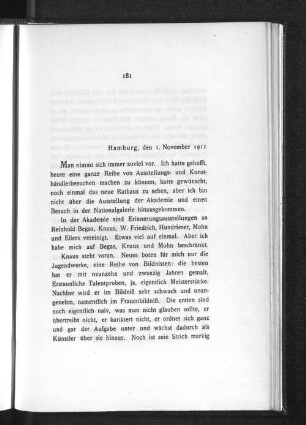 Hamburg, den 1. November 1911