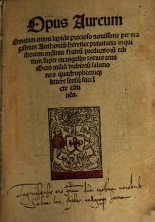 Opus aureum ... super evangeliis totius anni