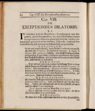 Cap. VIII. De Exceptionibus Dilatoriis.