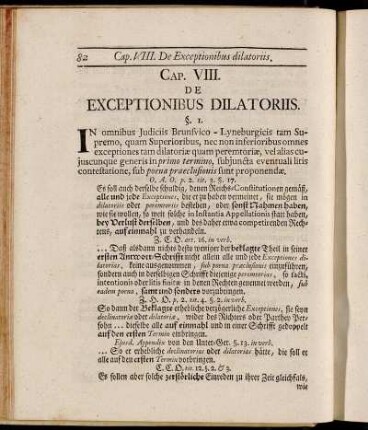Cap. VIII. De Exceptionibus Dilatoriis.