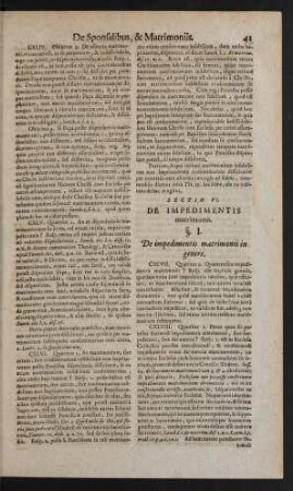 Sectio VI. De Impedimentis matrimonii