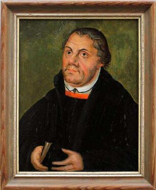 Porträt Martin Luther - Rückseite: Dackel "Resi"