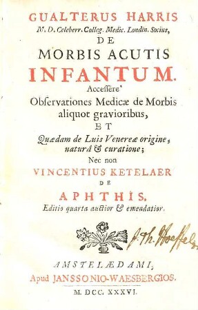 De Morbis Acutis Infantum