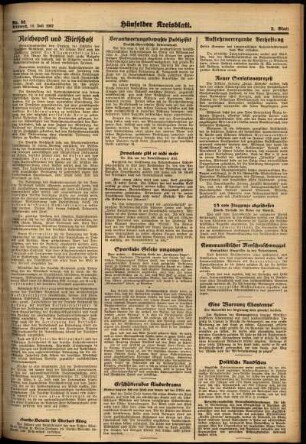 Zweite Ausgabe vom Mittwoch, den 14. Juli 1937.