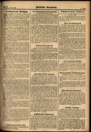 Zweite Ausgabe vom Mittwoch, den 14. Juli 1937.