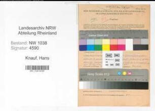 Entnazifizierung Hans Knauf , geb. 24.01.1912 (Studienassessor)