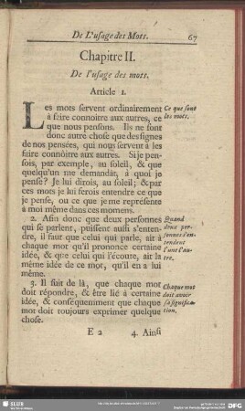 Chapitre II. De l´usage des mots