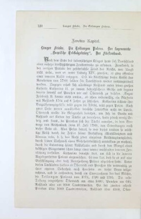 Zweites Kapitel. Langer Friede. Die Teilungen Polens. Der sogenannte "Bayerische Erbfolgekrieg". Der Fürstenbund