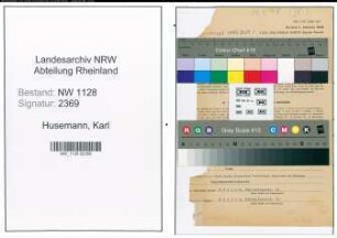 Entnazifizierung Karl Husemann , geb. 03.12.1892 (Polizist)