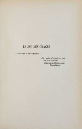 Le jeu des grâces