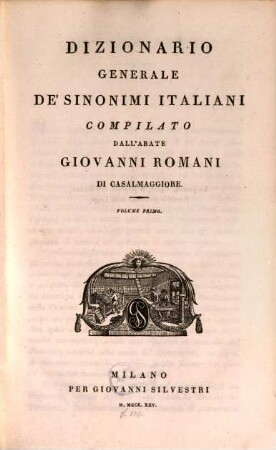 Dizionario generale de' sinonimi italiani. 1