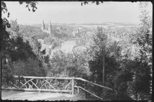 Rochlitz. Blick von der Bastei auf Rochlitz