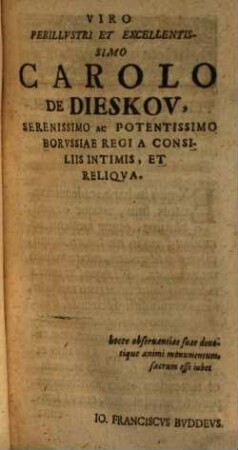 Io. Francisci Bvddei P. P. Elementa Philosophiae Theoreticae, seu Institvtionvm Philosophiae Eclecticae Tomvs Secvndvs