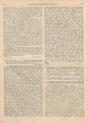 206-207 [Rezension] Kierkegaard, Sören, Am Fuße des Altars. Christliche Reden