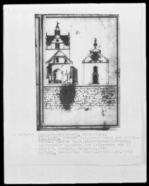 Rauischholzhausen, Evangelische Kirche, Entwurf für die Erweiterung und Restaurierung