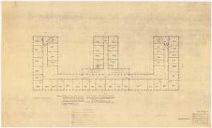 Verwaltungsgebäude der Sächsischen Bauernschaft, Dresden: Grundriss 3. Obergeschoss 1:100