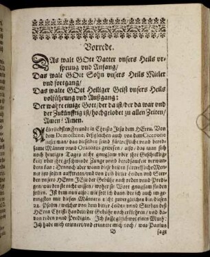 Die Erste Predigt uber den zwey und zwanzigsten Psalm. Vorrede; Der Titul, Exordium; Votum.
