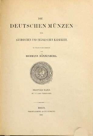Die deutschen Münzen der sächsischen und fränkischen Kaiserzeit, 3
