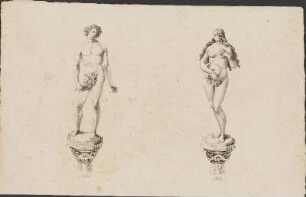 Lithographie: [Adam] und [Eva]. No. 26 und No. 27