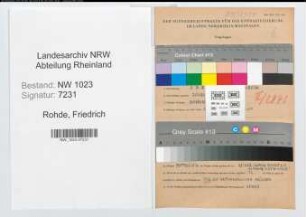 Entnazifizierung Friedrich Rohde , geb. 08.10.1892 (Schulrektor)