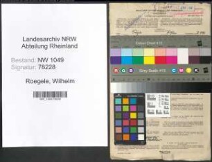 Entnazifizierung Wilhelm Roegele , geb. 15.06.1918 (Landwirt)