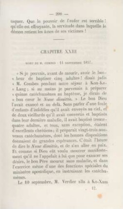 Chapitre XXIII. Mort de M. Combes : 14 septembre 1857
