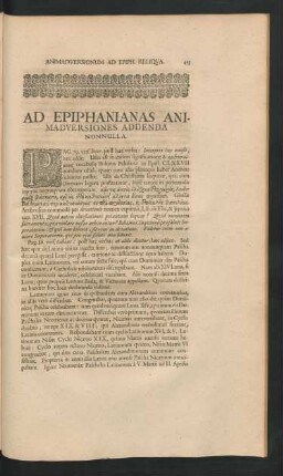 Ad Epiphanianas Animadversiones Addenda Nonnulla.