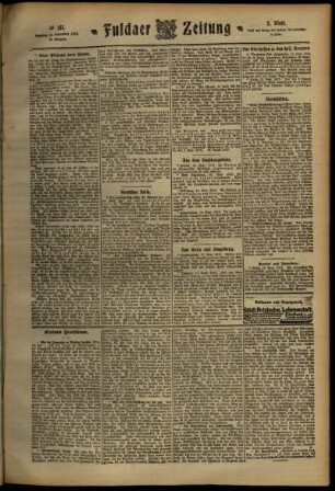 Dritte Ausgabe vom Samstag, den 14. September 1912.