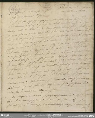 Eigenh. Brief von Christian Lassen an August Wilhelm von Schlegel, Paris, 10.09.1825
