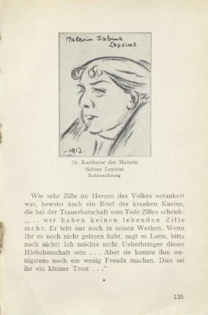 74. Karikatur der Malerin Sabine Lepsius