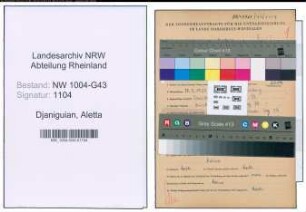 Entnazifizierung Aletta Djaniguian , geb. 22.03.1920 ()