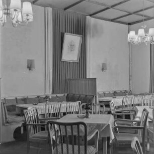 Innenraum Gasthaus : Oberlausitz. Unbekannter Ort. Gebäude, Ansicht eines Gastraumes