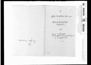 Einzelne Organisationsbestimmungen im Departement der auswärtigen Angelegenheiten: Bestimmungen wegen des landschaftlichen Archivs und des sogenannten Hauptaktendepots