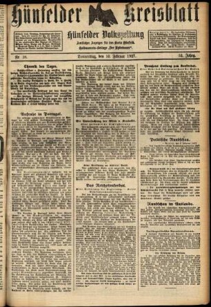 Ausgabe vom Donnerstag, den 10. Februar 1927.