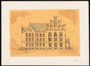 Gymnasium, Waldenburg: Hauptansicht (Variante), Maßstabsleiste