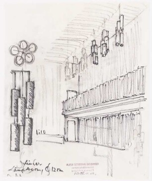 Johannesstift Berlin-Spandau Umbau Festsaal: Perspektivische Ansicht Lampen 1:10