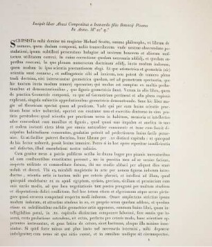 Incipit liber Abaci Compositus a leonardo filio Bonacij Pisano In Anno M° cc° y°.