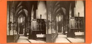 Nürnberg. St. Lorenzkirche. Inneres, südliche Seitenhalle. Stereofoto (Albuminpapier auf Karton), um 1885/1890