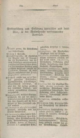 Verdeutschung und Erklärung lateinischer und deutscher, in der Rechtssprache vorkommender Ausdrücke.