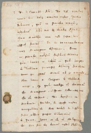 Philipp Melanchthon (1497 - 1560) Autographen: Briefe von Philipp Melanchthon an verschiedene Adressaten - BSB Autogr.Cim. Melanchthon, Philipp, 1. Philipp Melanchthon (1497 - 1560) Autographen: Brief von Philipp Melanchthon an Kaspar Peucer - BSB Autogr.Cim. Melanchthon, Philipp.1