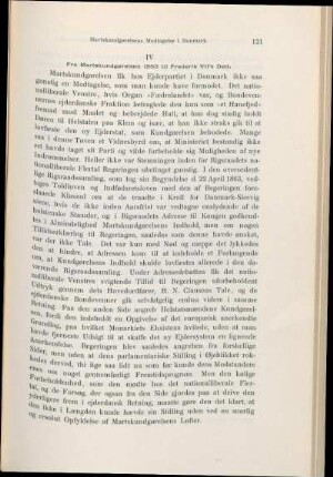 IV. Fra Martskundgørelsen 1863 til Frederik VII's Død.