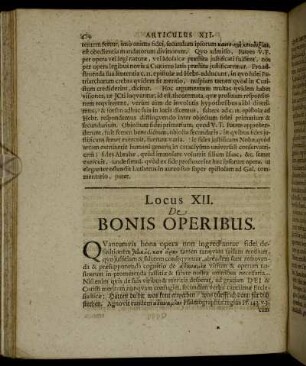 Locus XII. De Bonis Operibus
