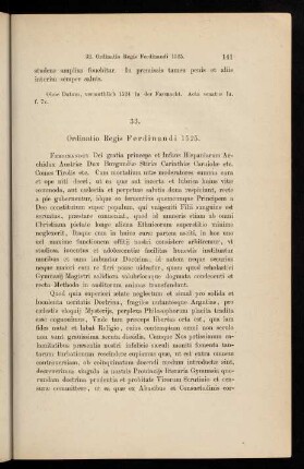 141-152, 33. Ordinatio Regis Ferdinandi 1525.