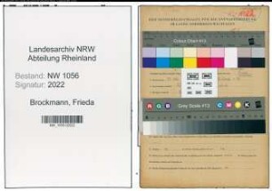 Entnazifizierung Frieda Brockmann , geb. 23.10.1906 ()