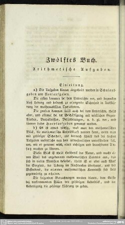 Zwölftes Buch. Arithmetische Aufgaben