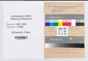 Entnazifizierung Franz Schaenzer, geb. 20.08.1900 (Lehrer)